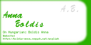 anna boldis business card